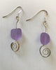 Lavender Sea Glass Spiral Earrings