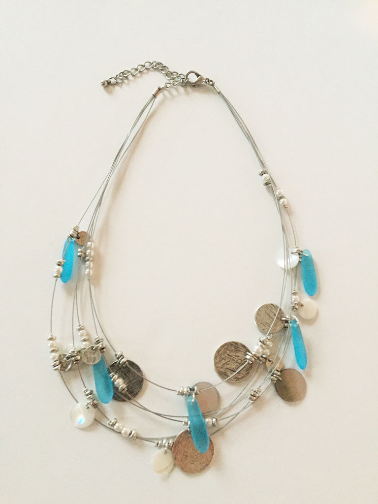 FIESTA Tropical Blue Sea Glass Necklace