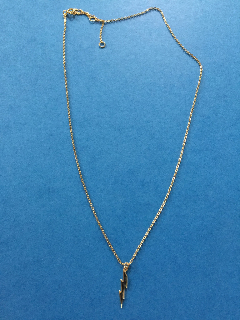 GOLD VERMEIL LIGHTNING BOLT CHARM NECKLACE