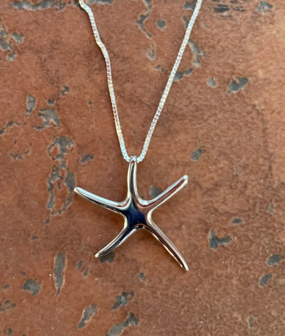 STERLING SILVER STARFISH NECKLACE