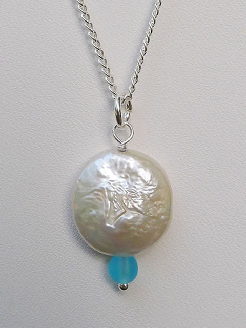 WHITE COIN PEARL NECKLACE
