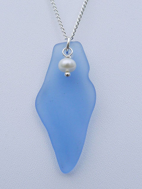 BLUE SEA GLASS NECKLACE