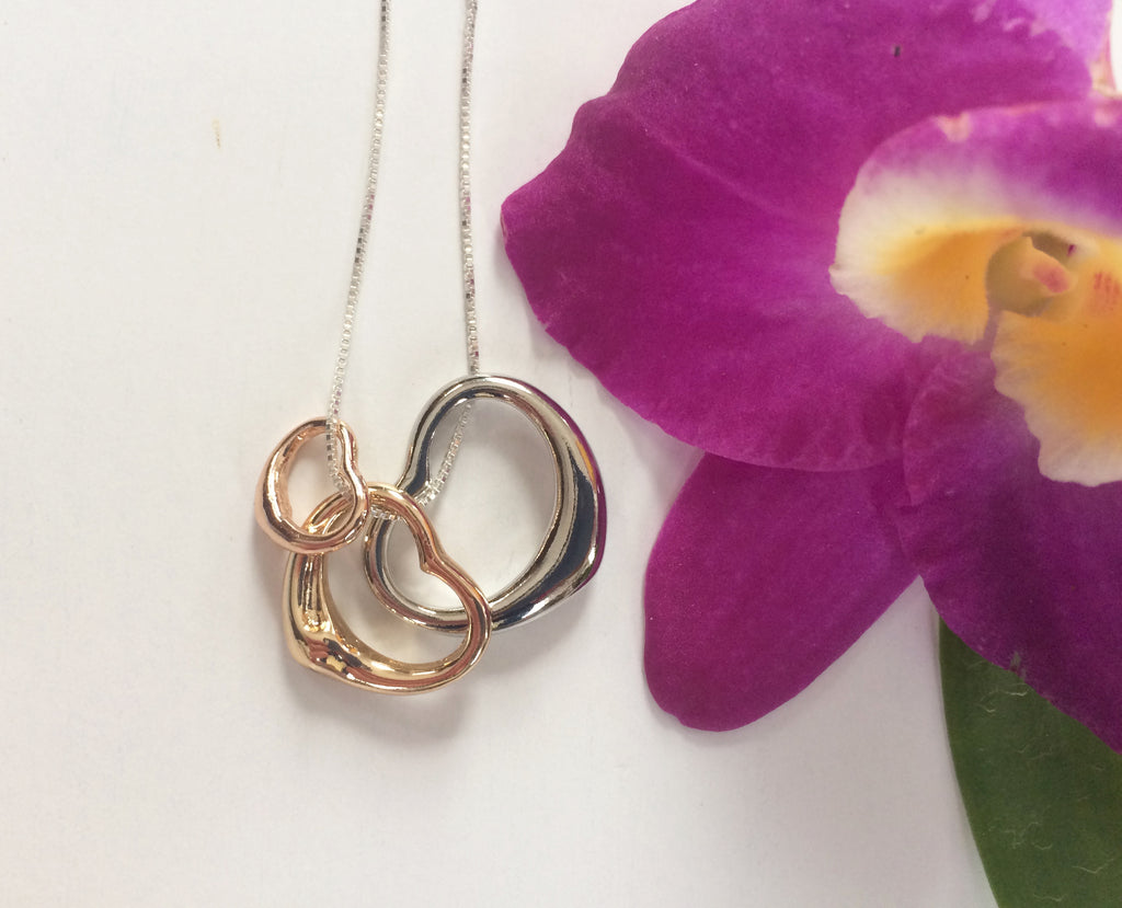 Petite Three Heart Necklace