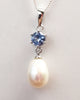 Sterling Silver Crystal Pearl Necklace