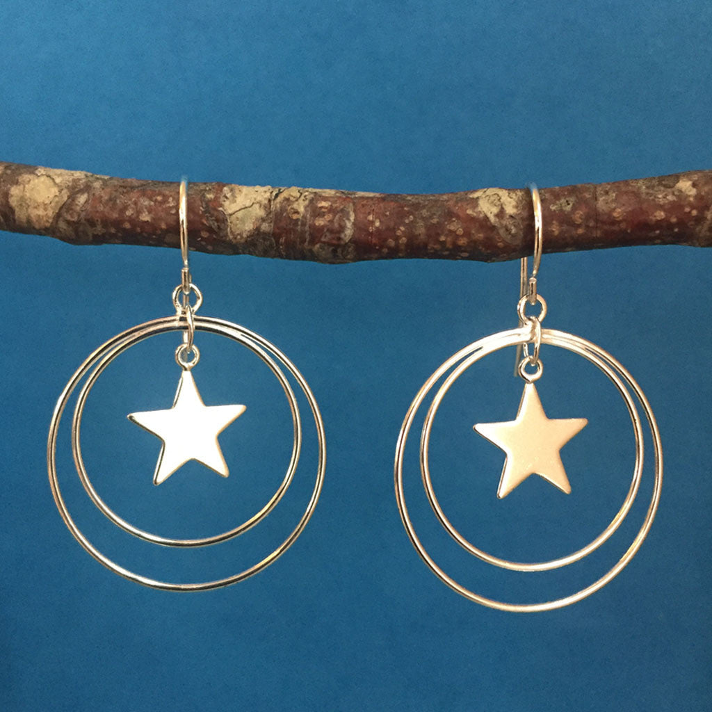 STERLING SILVER STAR EARRINGS