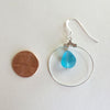 AQUA SEA GLASS HOOP EARRINGS