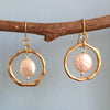 GOLDTONE OCEAN WAVES PEARL EARRINGS