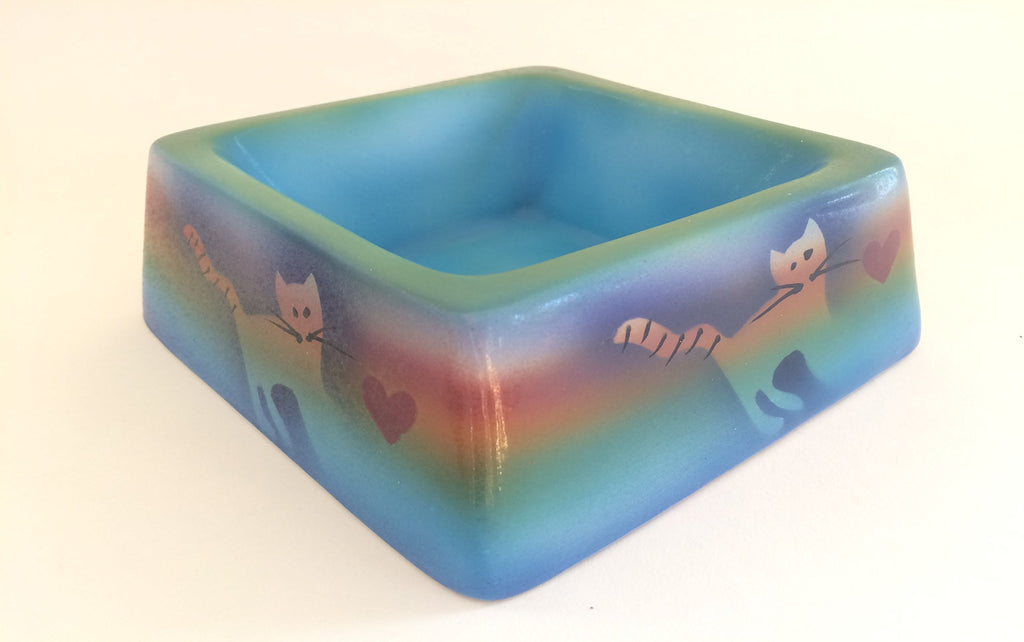 Kitty Cat Rainbow Ceramic Dish