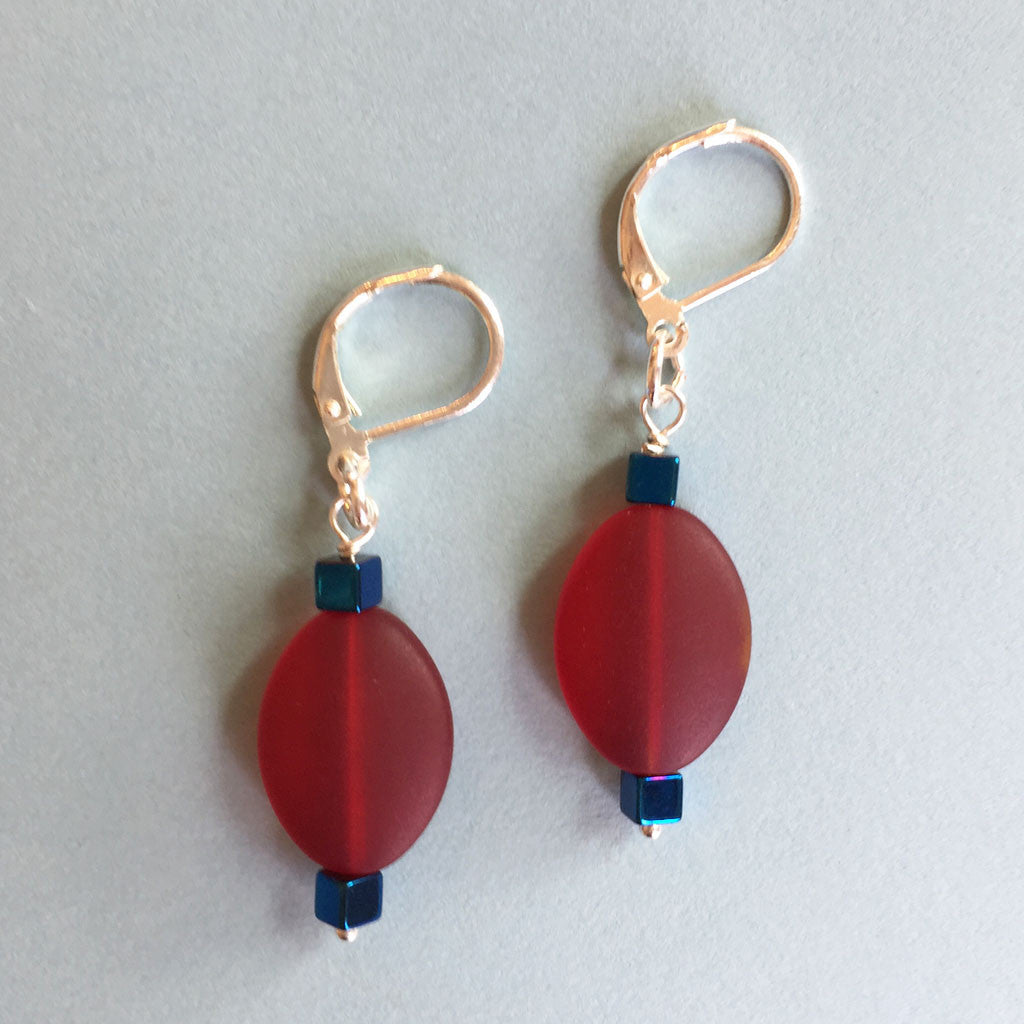 SUNDOWN SEA GLASS EARRINGS