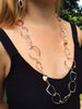 TRICOLOR LONG LINK NECKLACE & EARRINGS SET