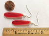 Sweetheart Red Sterling Silver Sea Glass Earrings