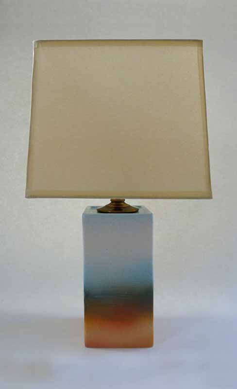RECTANGULAR LAMP - WHITE/PEACH